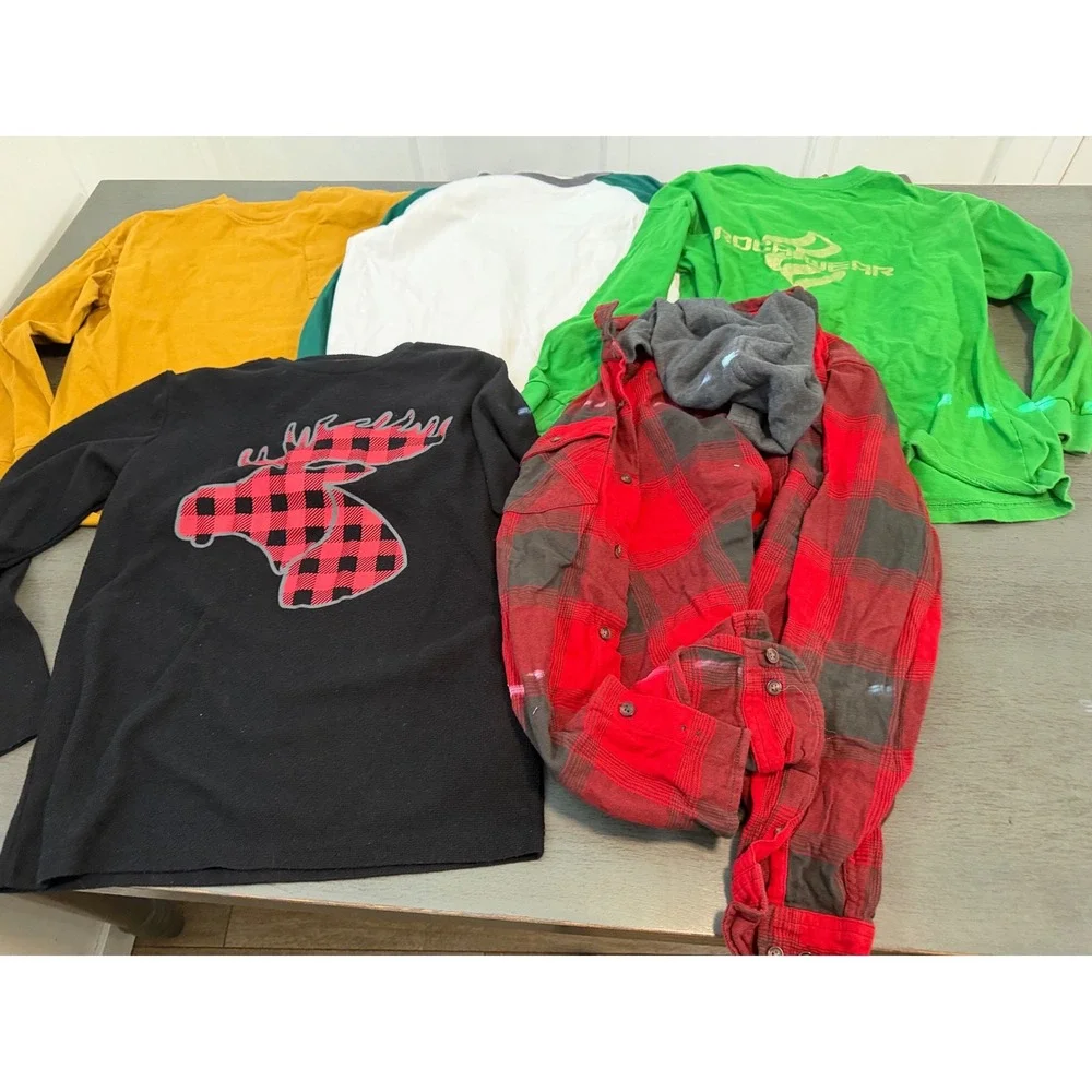 Boys Clothing Bundle 23pc Size L 10-12 Champion Flannels Pants Blazer Hoodies